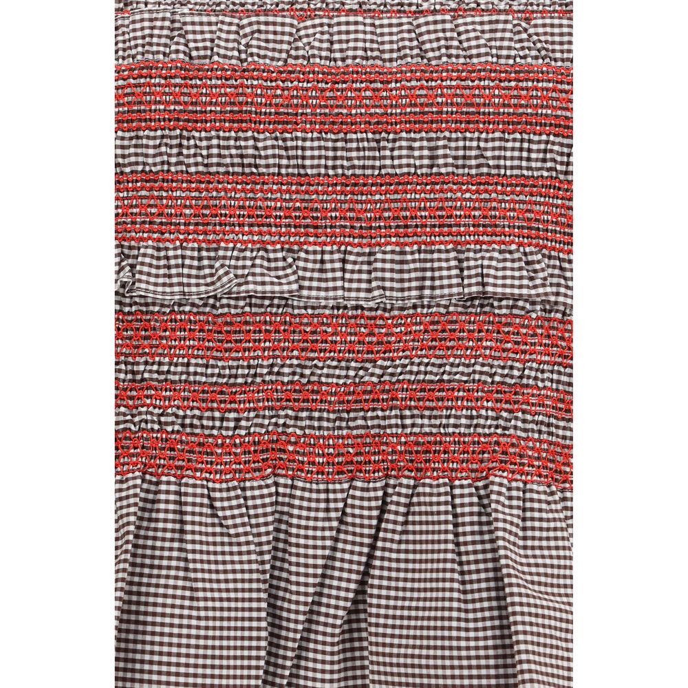 T-shirt sans manches Ganni en coton marron