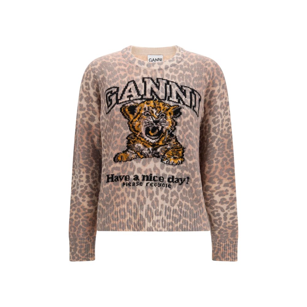 Sweat-shirt Ganni Beige Laine Oves Aries