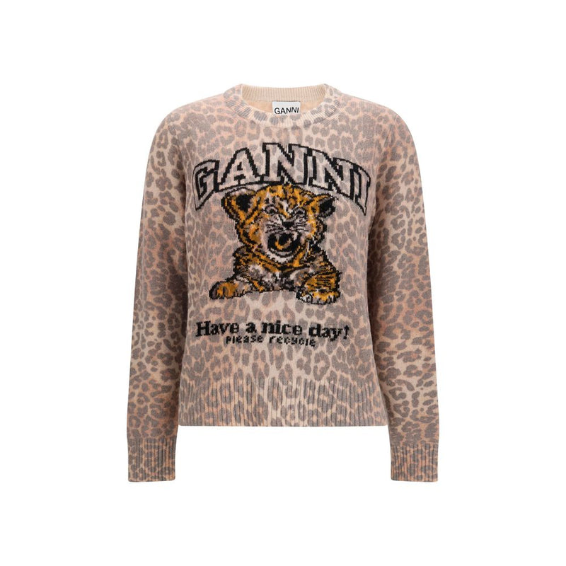 Sweat-shirt Ganni Beige Laine Oves Aries