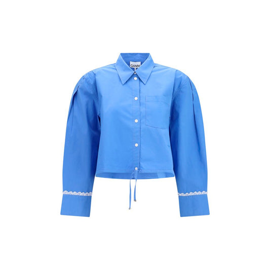 Chemise Ganni en coton bleu à motifs