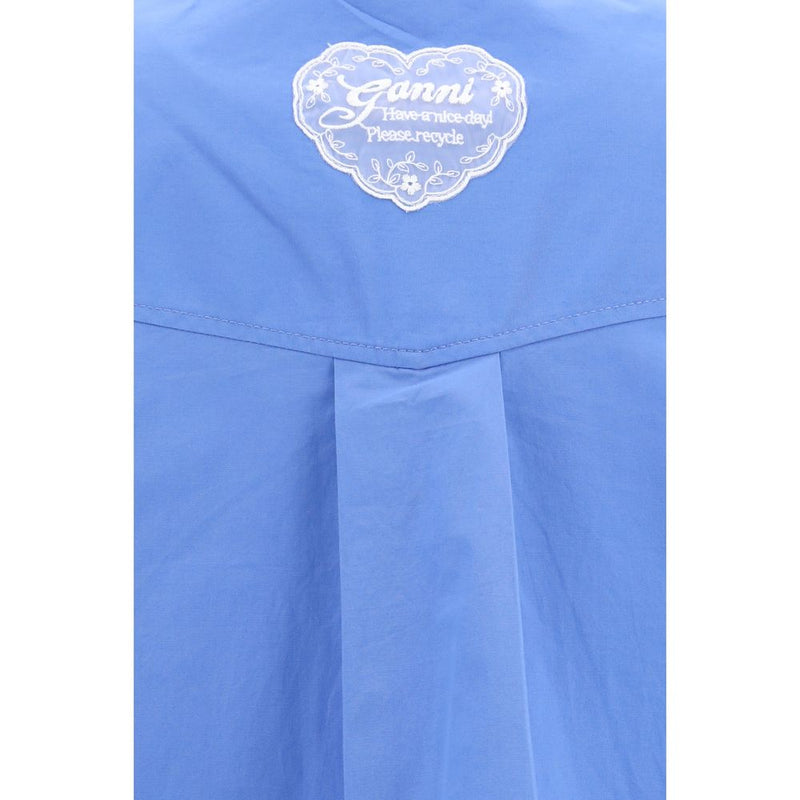 Ganni Blue Cotton Pattern Shirt