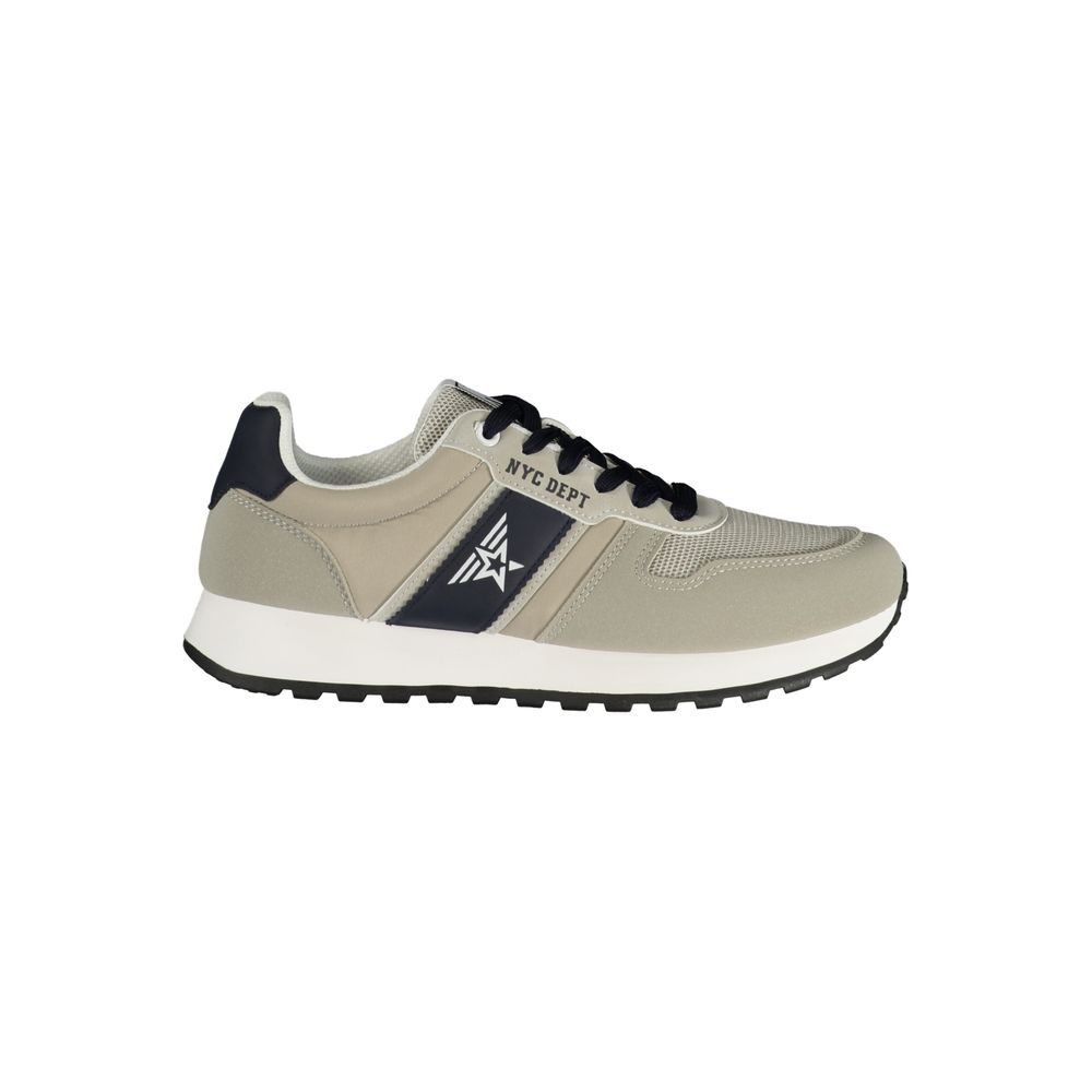 Avirex Beige Polyurethane Men's Sneaker with Blue Details
