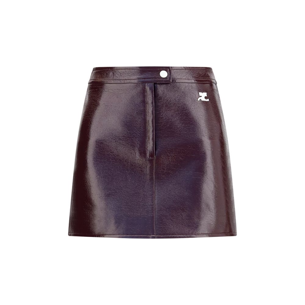 Mini-jupe Courrèges Bordeaux en coton