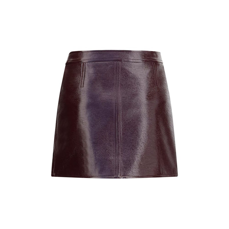 Courrèges Bordeaux Cotton Mini Skirt