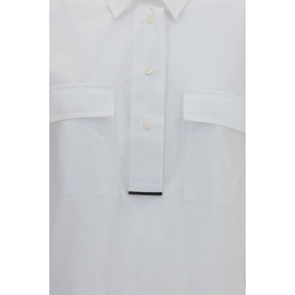 Brunello Cucinelli White Cotton Dress Shirt for Women