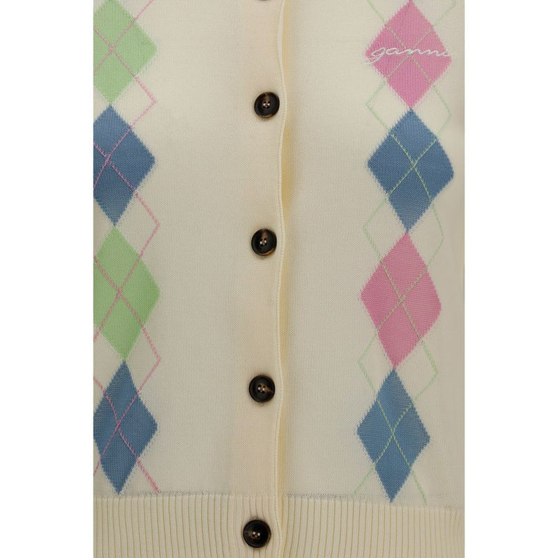 Cardigan en Coton Beige Ganni
