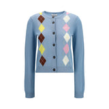 Cardigan en coton bleu Ganni