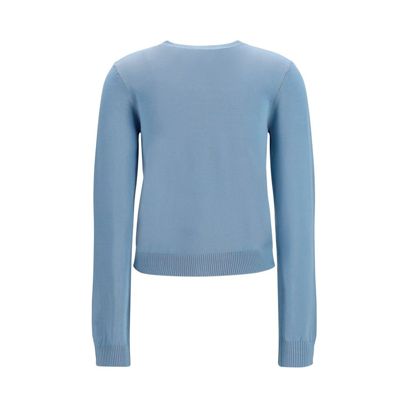 Cardigan en coton bleu Ganni