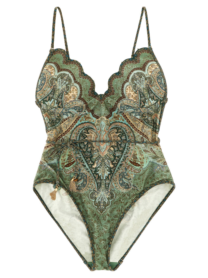 Zimmermann Bicolor Polyamide One-Piece Swimsuit - Wanderlust Collection
