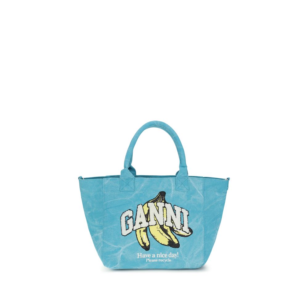 Sac à bandoulière Ganni bleu en coton recyclé