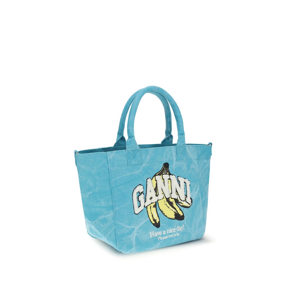 Sac à bandoulière Ganni bleu en coton recyclé