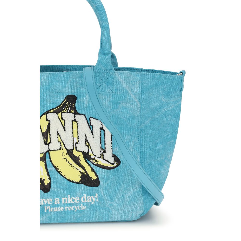 Sac à bandoulière Ganni bleu en coton recyclé