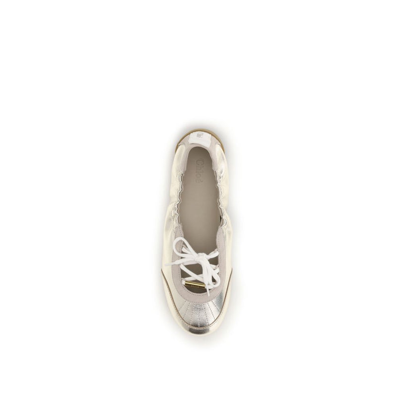Baskets Chloé en cuir de veau argenté Bos Taurus
