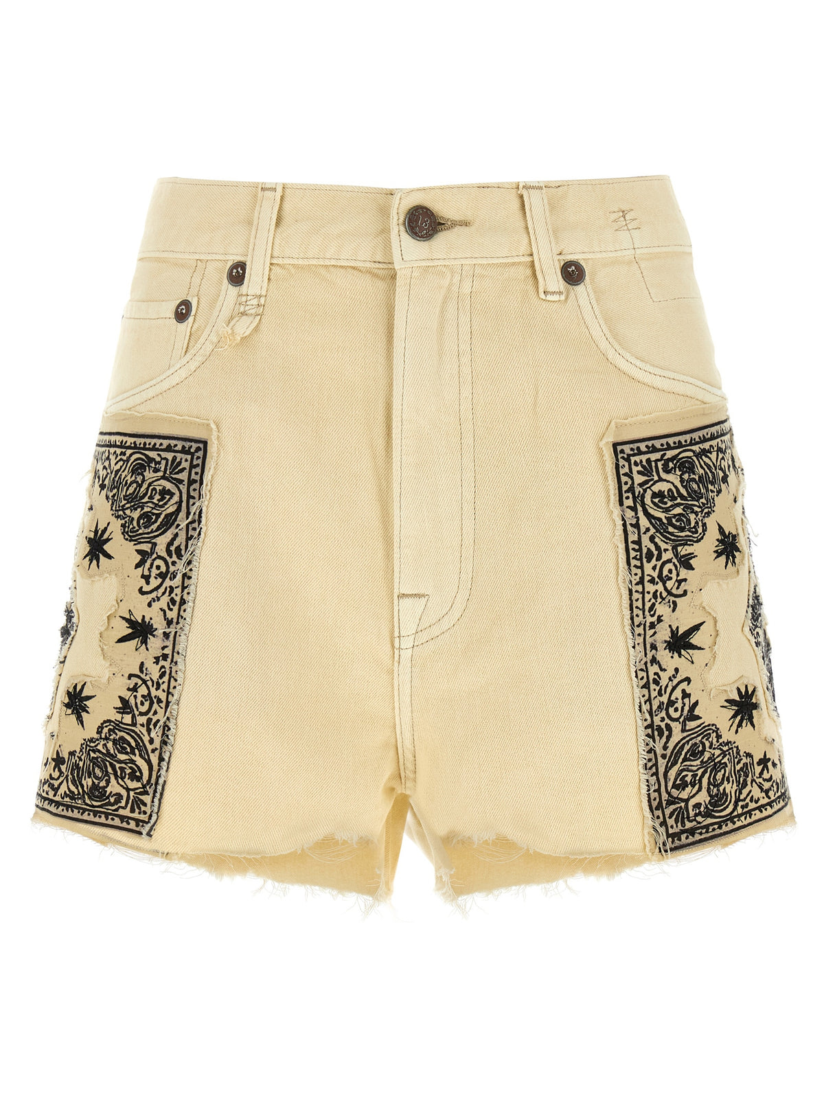 R13 Beige Cotton Bermuda Shorts