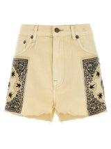 R13 Beige Cotton Bermuda Shorts