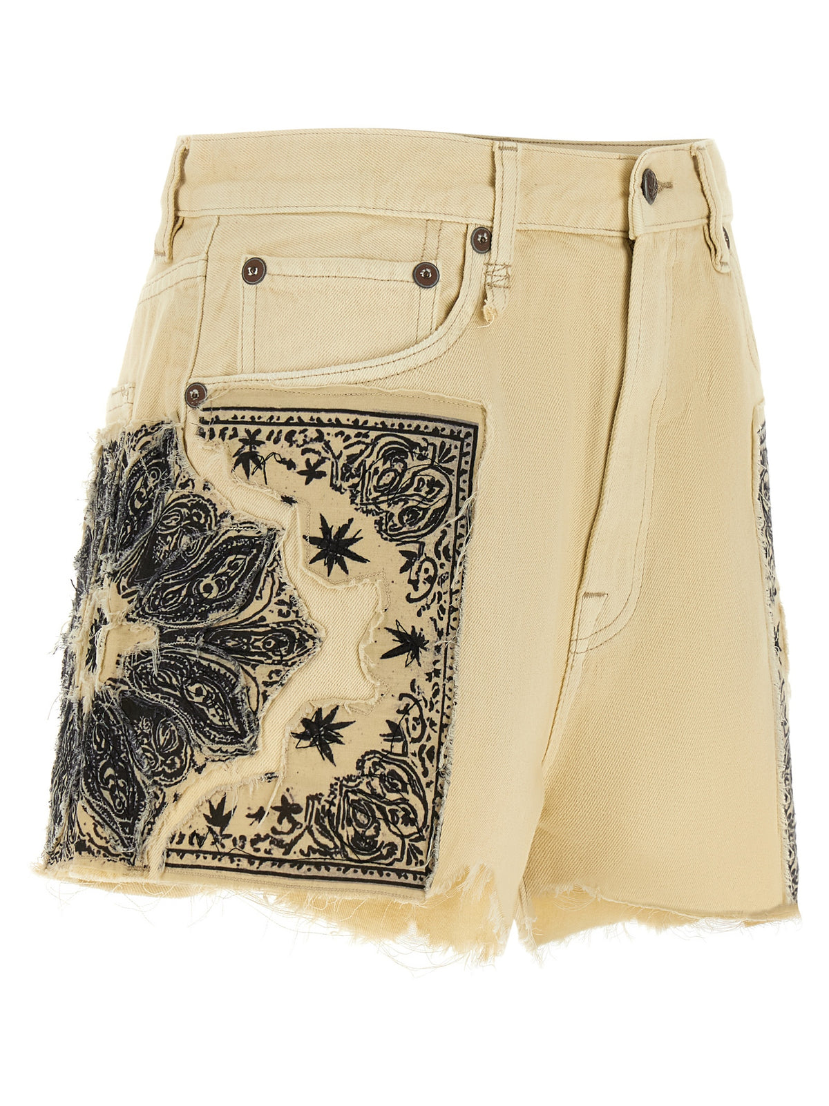 R13 Beige Cotton Bermuda Shorts