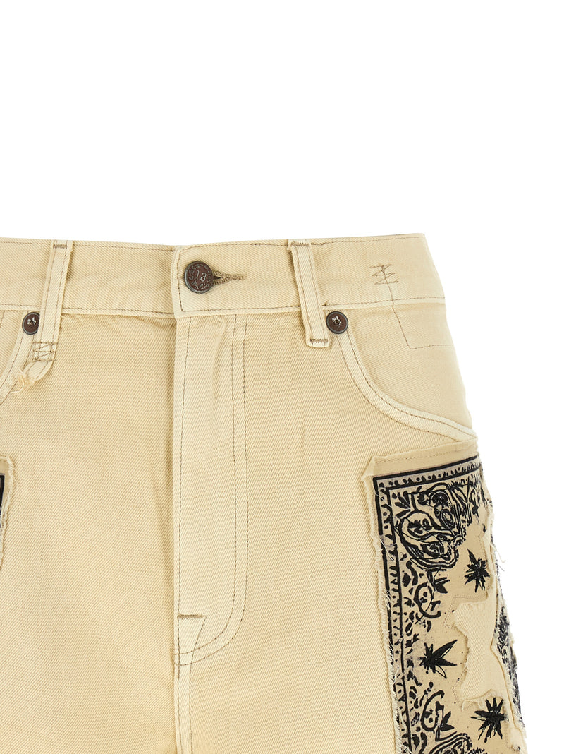 R13 Beige Cotton Bermuda Shorts - Edgy and Chic