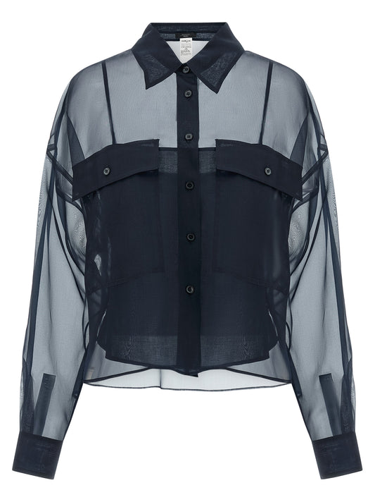 Chemisier Max Mara en coton bleu