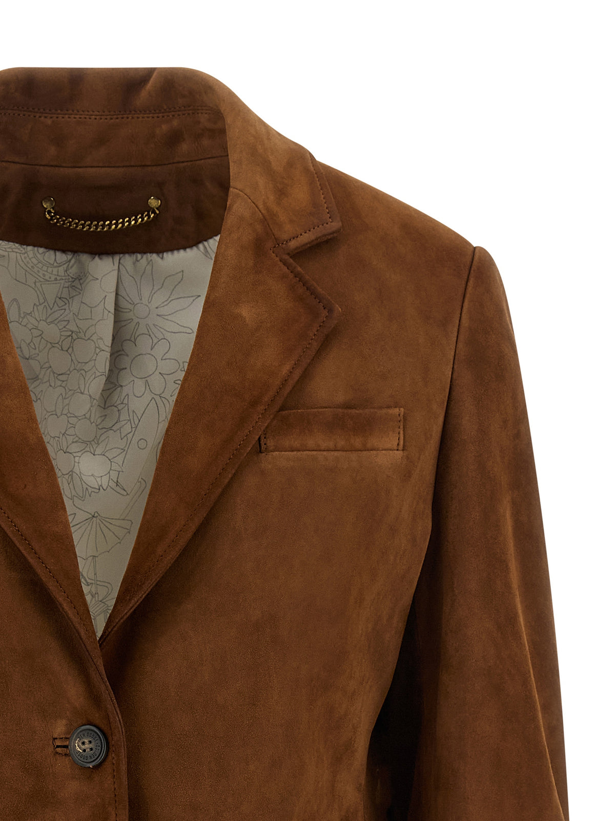 Blouson en cuir d'agneau marron Golden Goose