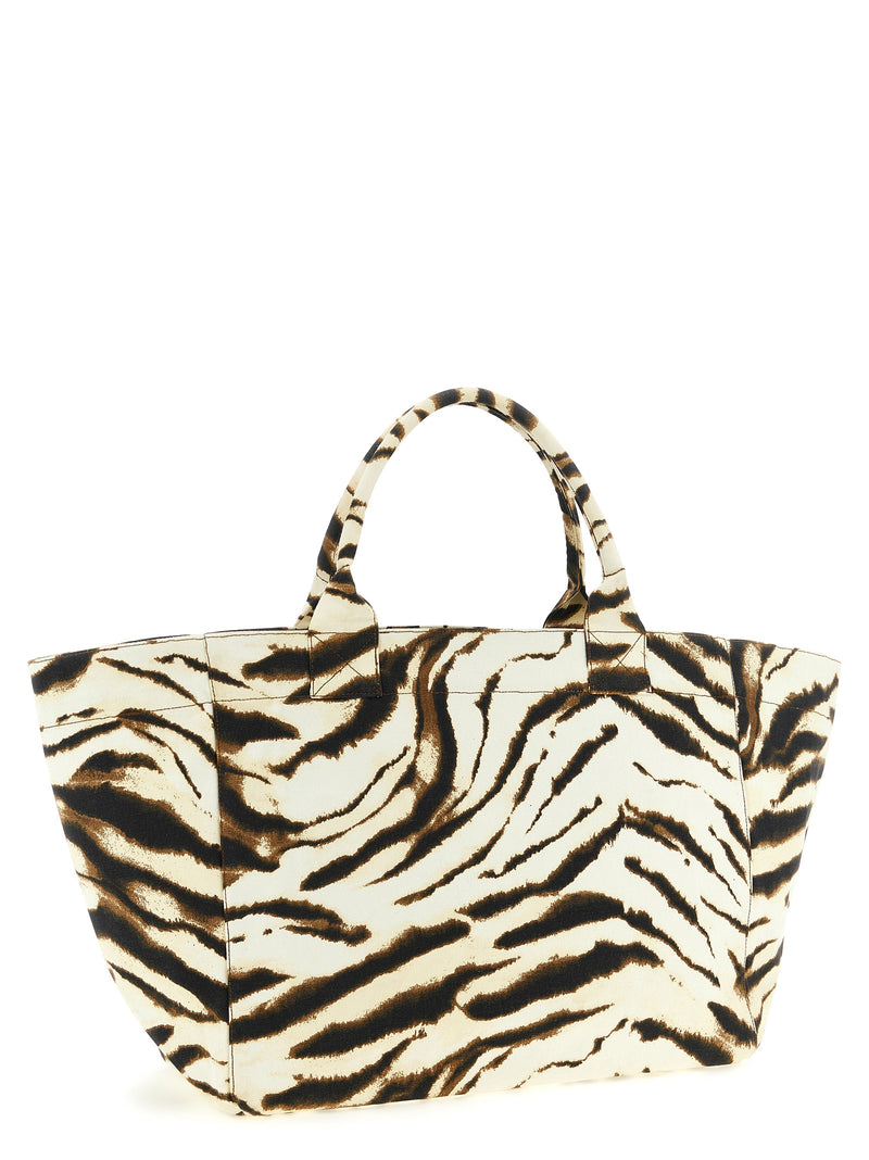 Ganni Beige Recycled Cotton Tote Bag - Sustainable Fashion