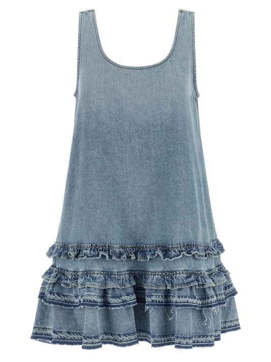 Robe courte Ganni en coton biologique bleu