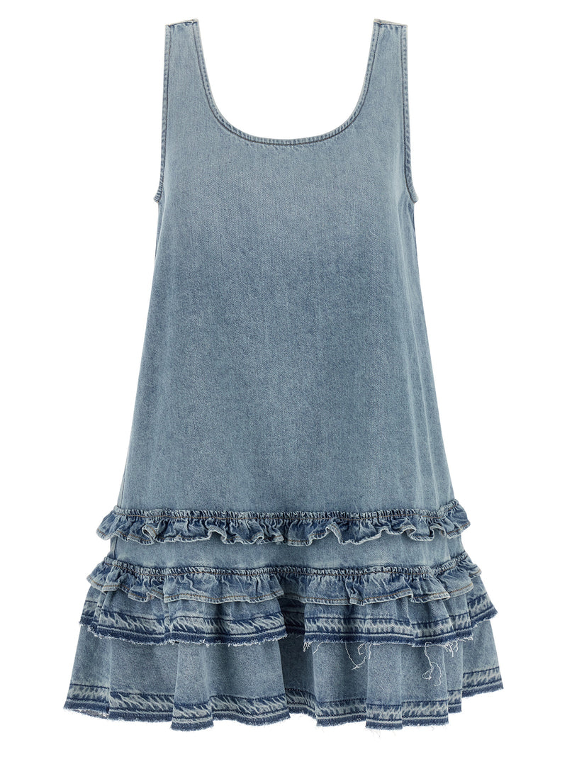Robe courte Ganni en coton biologique bleu