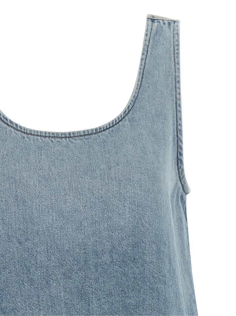 Robe courte Ganni en coton biologique bleu