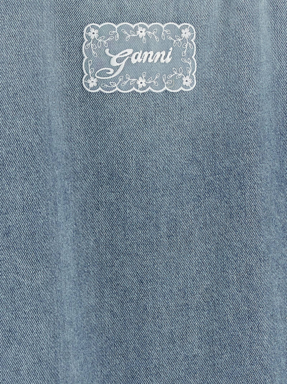 Robe courte Ganni en coton biologique bleu