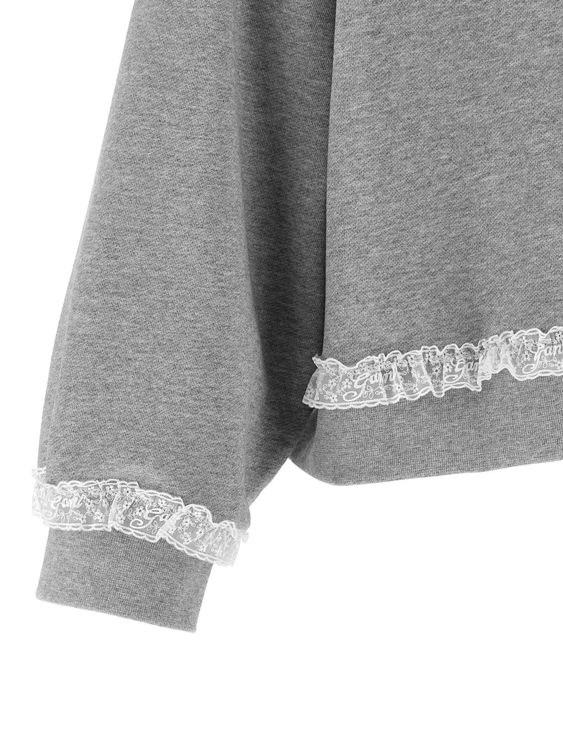 Ganni Gray Organic Cotton ‘Isoli’ Sweatshirt