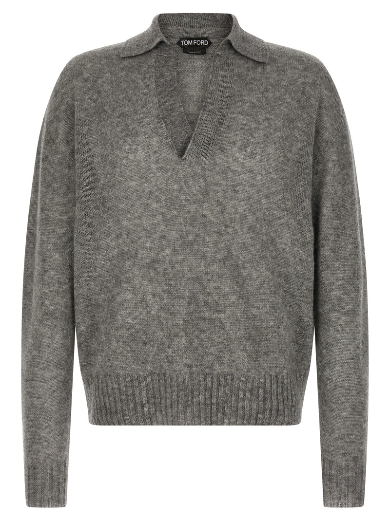 Cardigan gris en cachemire Tom Ford