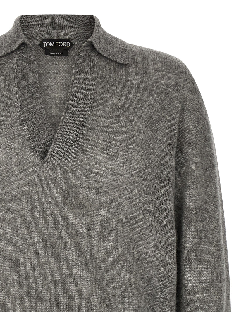 Cardigan gris en cachemire Tom Ford
