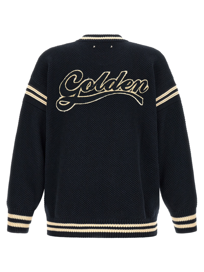 Cardigan en coton bleu Golden Goose