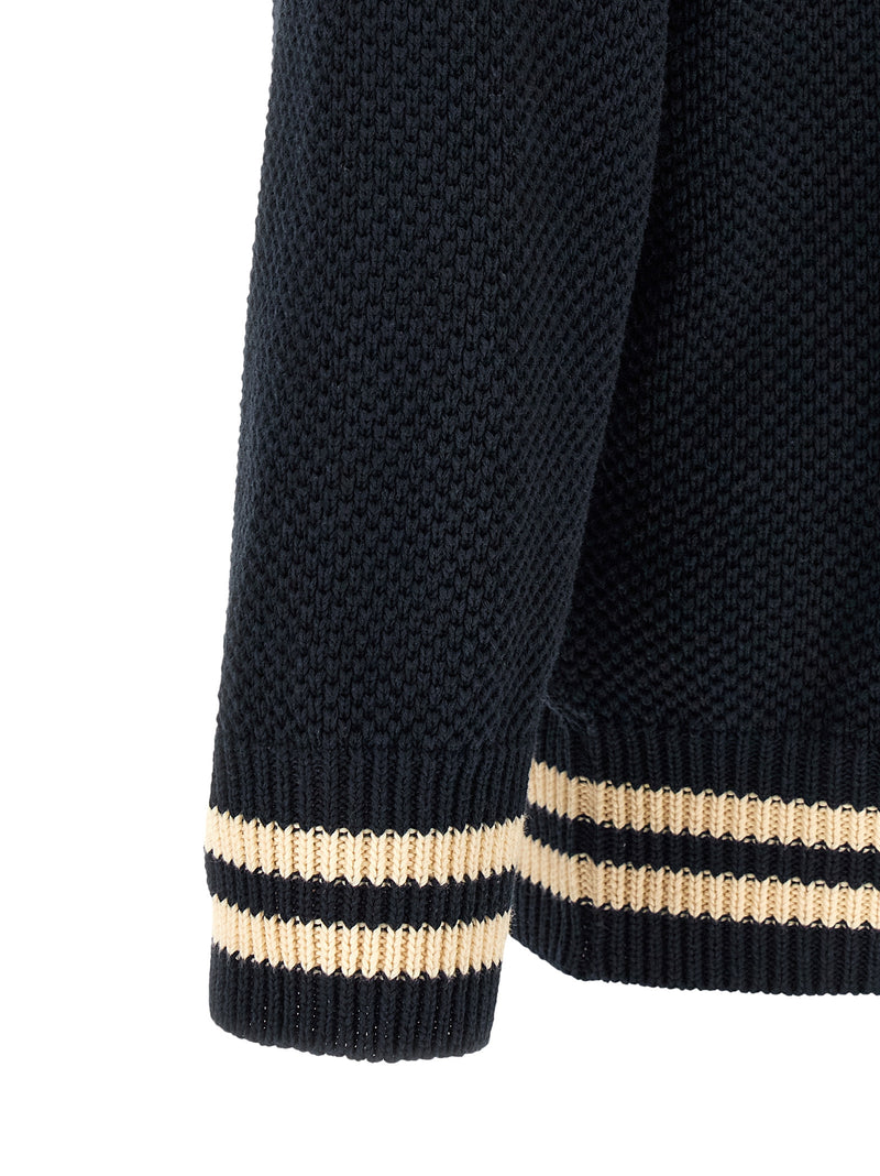 Cardigan en coton bleu Golden Goose