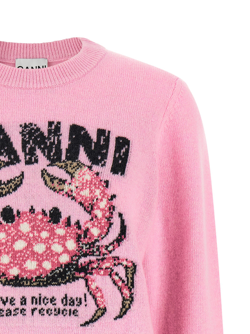 Ganni Multicolor Wool Cardigan - Sustainable Fashion Statement