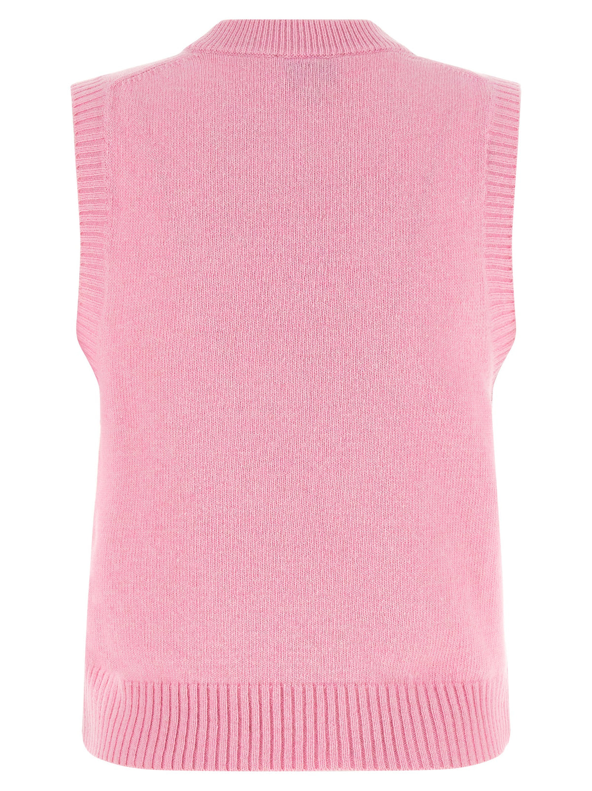 Ganni Multicolor Wool Sleeveless Sweater - Strawberry Vest