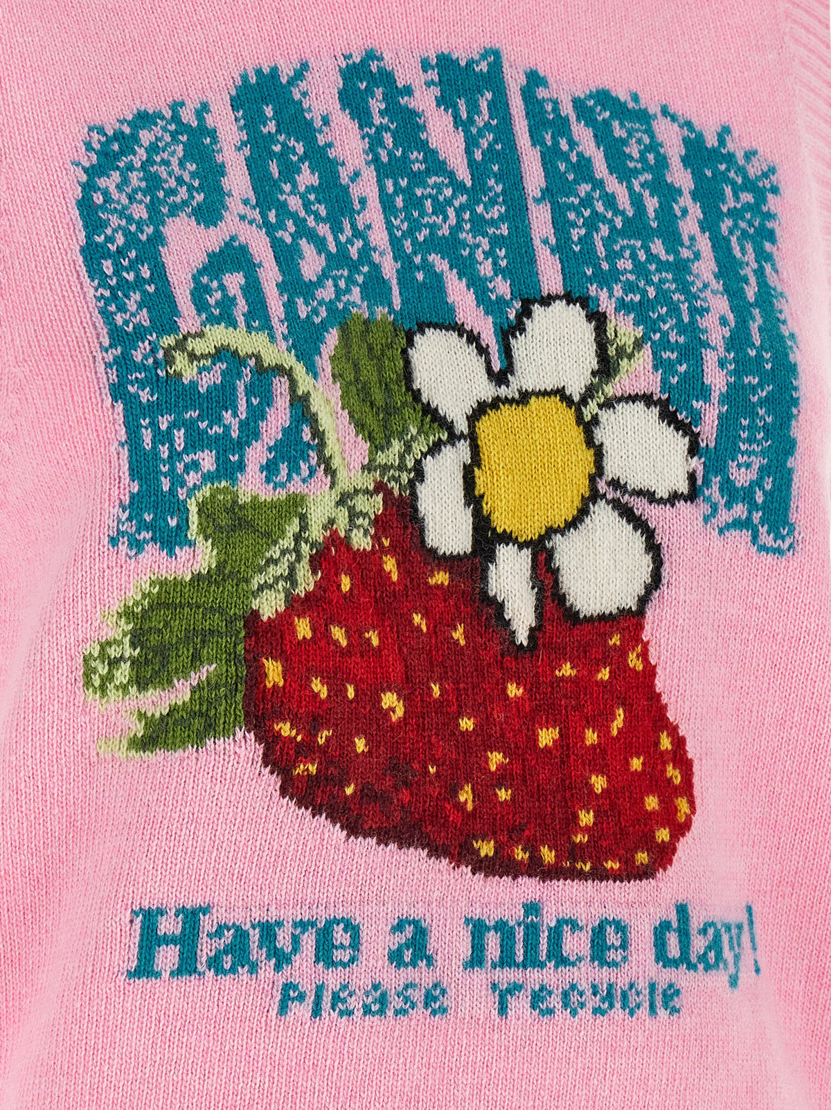 Ganni Multicolor Wool Sleeveless Sweater - Strawberry Vest