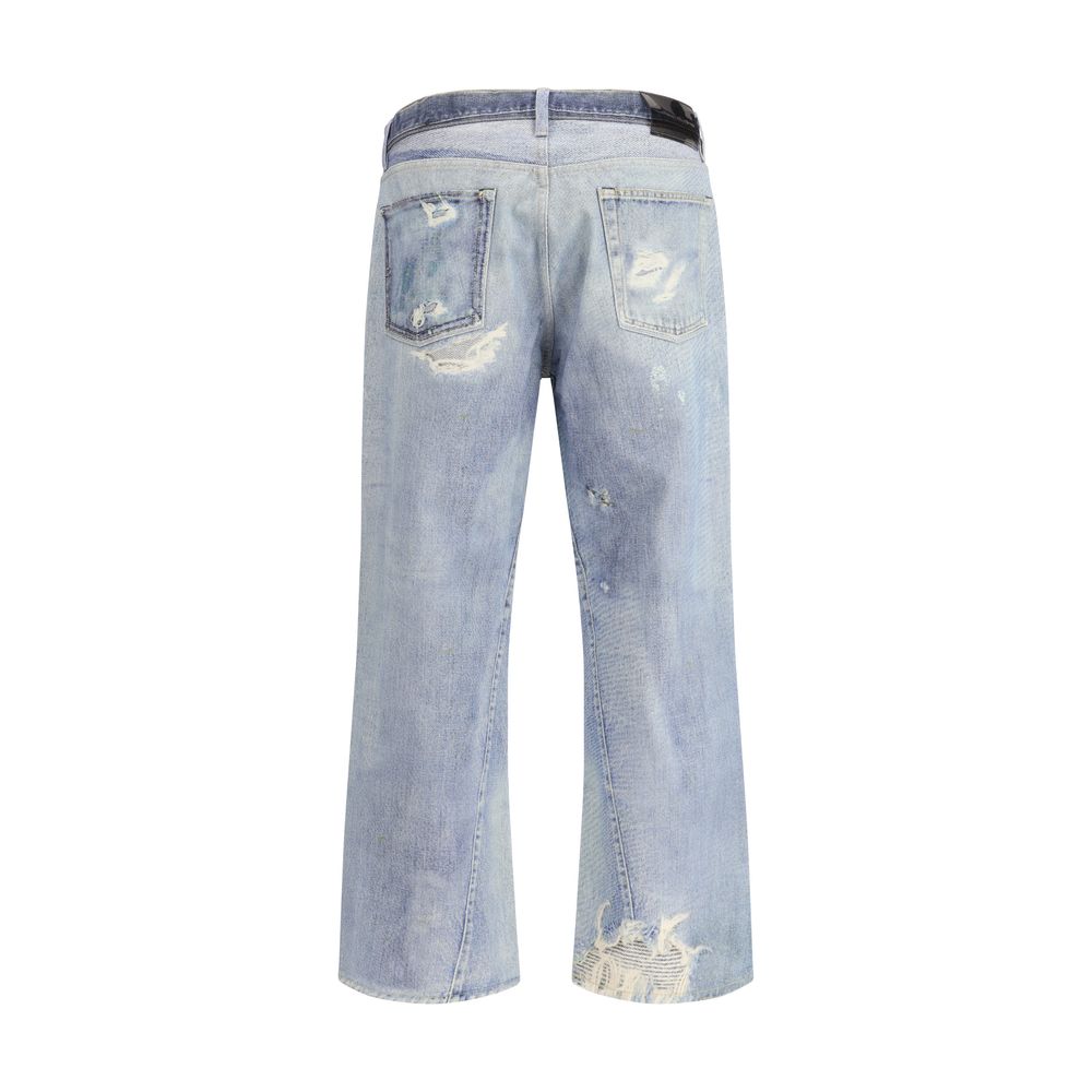 Our Legacy Third Cut Blue Cotton Relaxed Fit Jeans