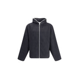 Our Legacy Black Wool Zip Sweatshirt with Furry Effect