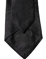 Dolce & Gabbana Black Paisley Woven Silk Adjustable Necktie