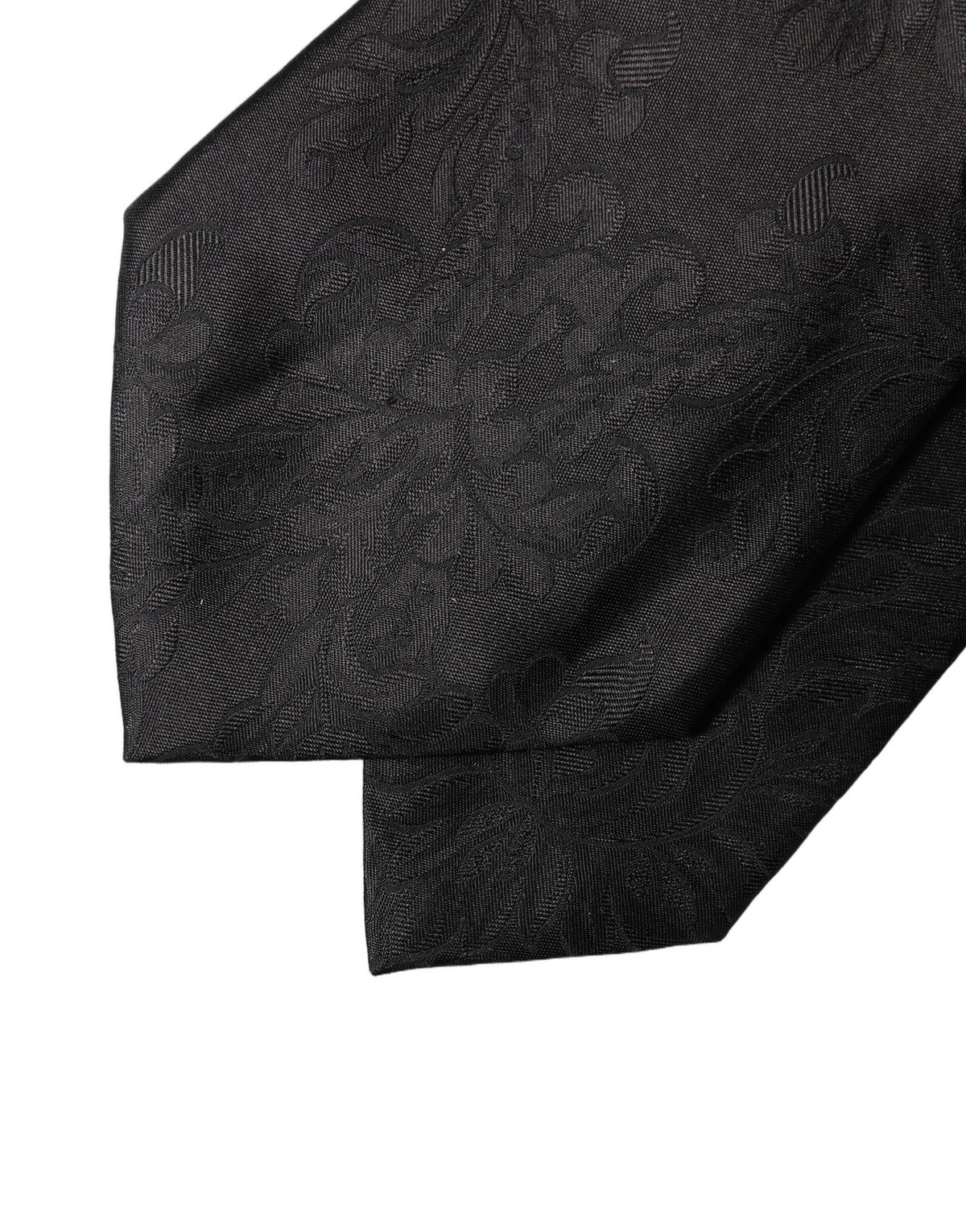 Dolce & Gabbana Black Paisley Woven Silk Adjustable Necktie