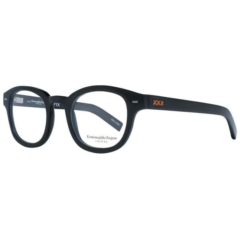 Ermenegildo Zegna Black Horn Glasses - Sophisticated Round Frames
