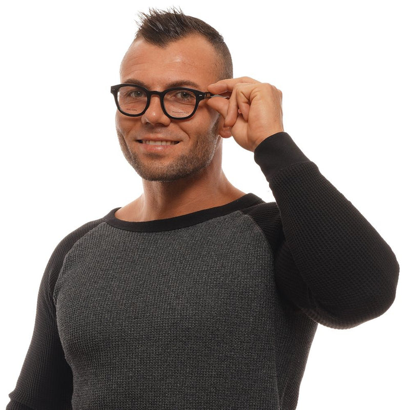 Ermenegildo Zegna Black Horn Glasses - Sophisticated Round Frames