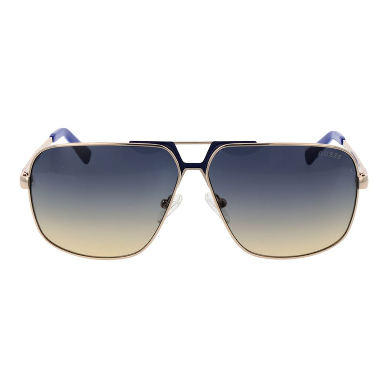 Guess Silver Metal Aviator Sunglasses for Men