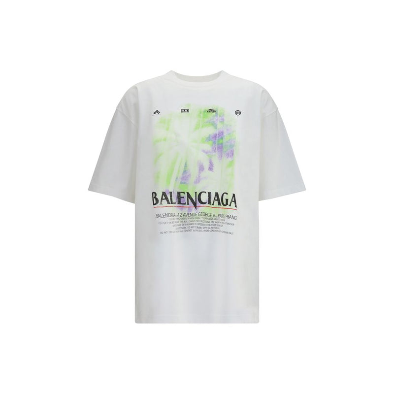 Balenciaga White Cotton T-Shirt - Oversized Vintage Style