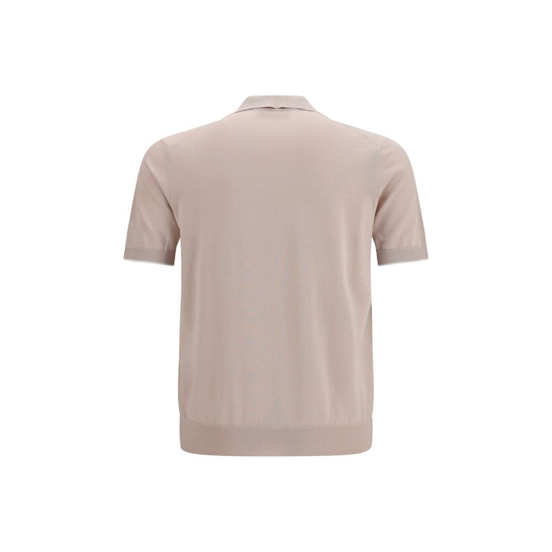 Brunello Cucinelli Beige Cotton Polo Shirt