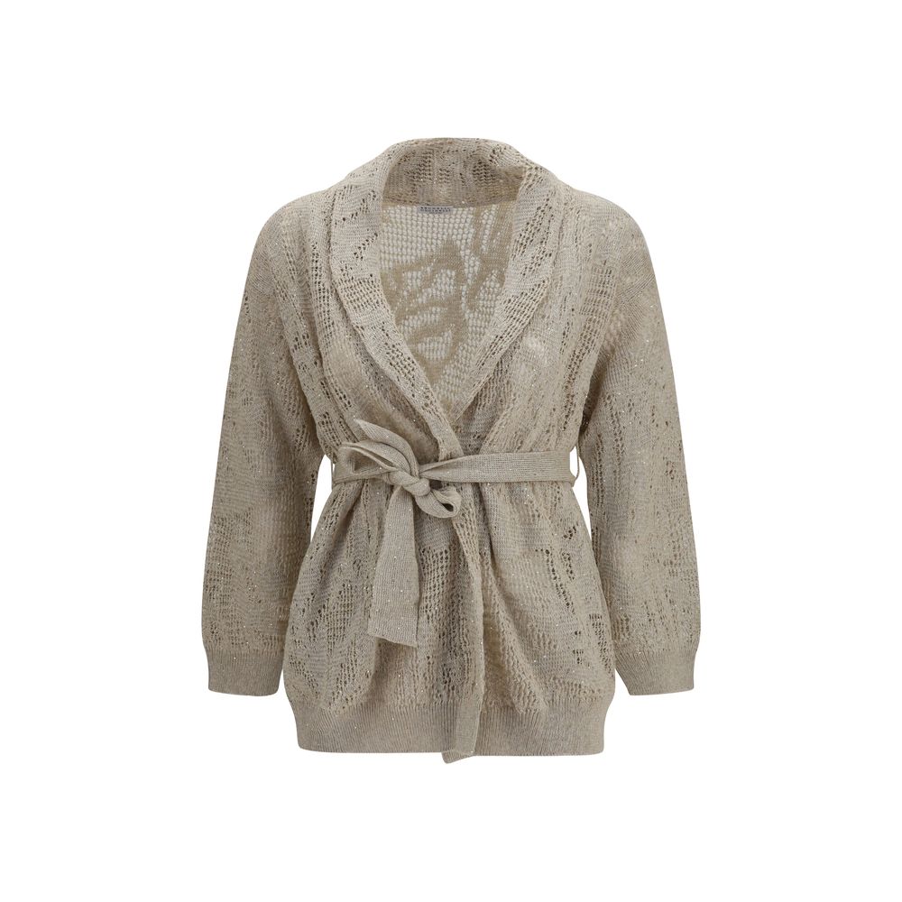 Brunello Cucinelli Beige Linen Cardigan for Women