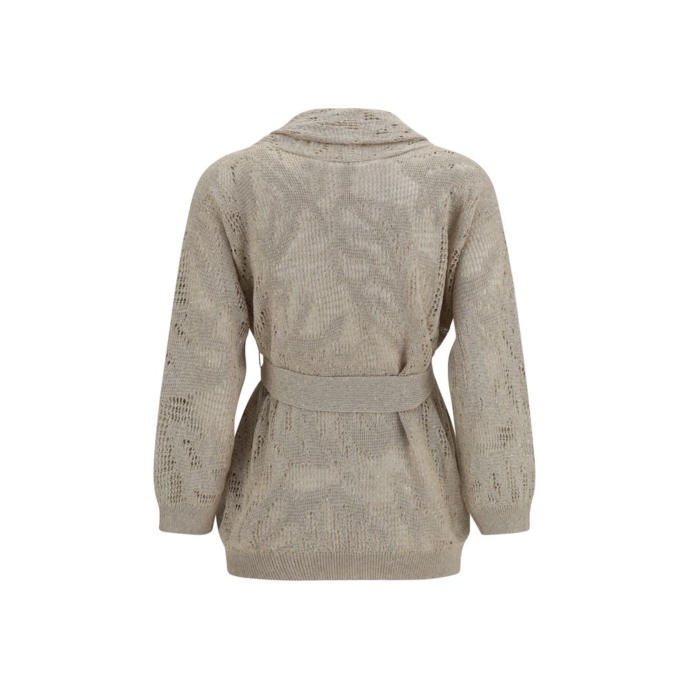 Brunello Cucinelli Beige Linen Cardigan for Women
