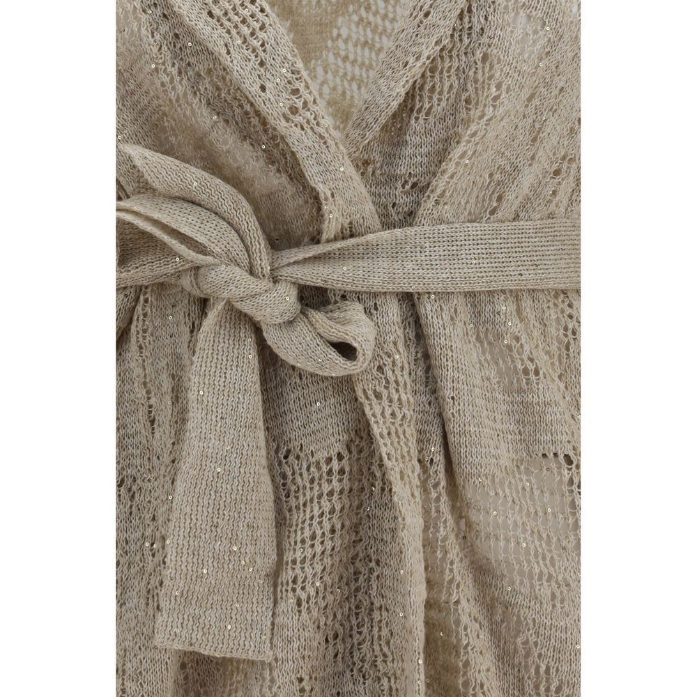 Brunello Cucinelli Beige Linen Cardigan for Women