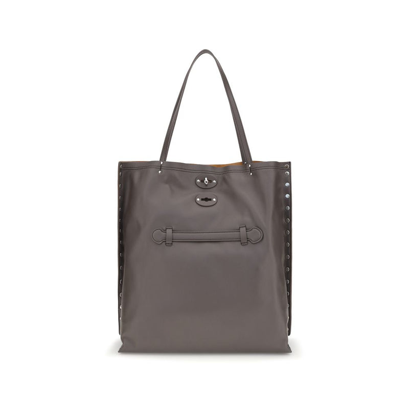 Zanellato Gray Calf Leather Bos Taurus Shoulder Bag