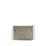 Brunello Cucinelli Gray Calf Leather Bos Taurus Clutch Bag